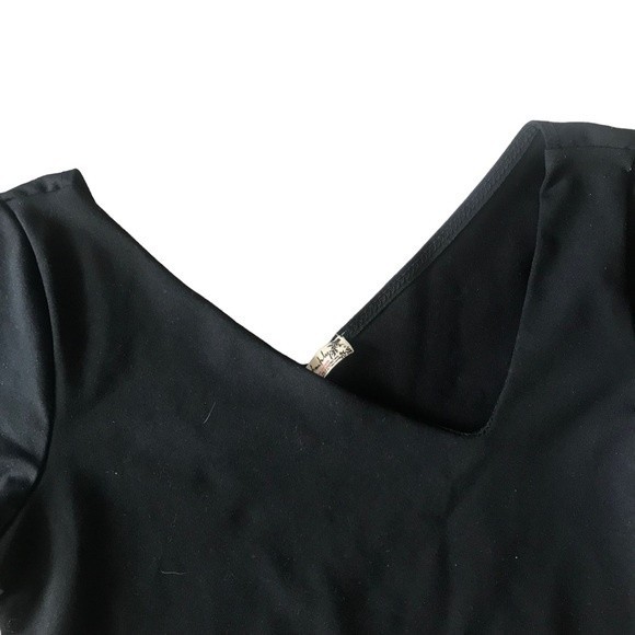 Free People Intimately Bodysuit Long Sleeves Black Asymmetric Cut Neckline SZ S - Picture 4 of 6
